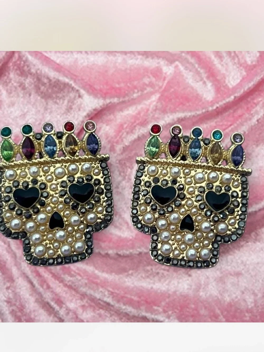 BaubleBar Multicolor Skull Earrings